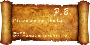Pissenberger Berta névjegykártya